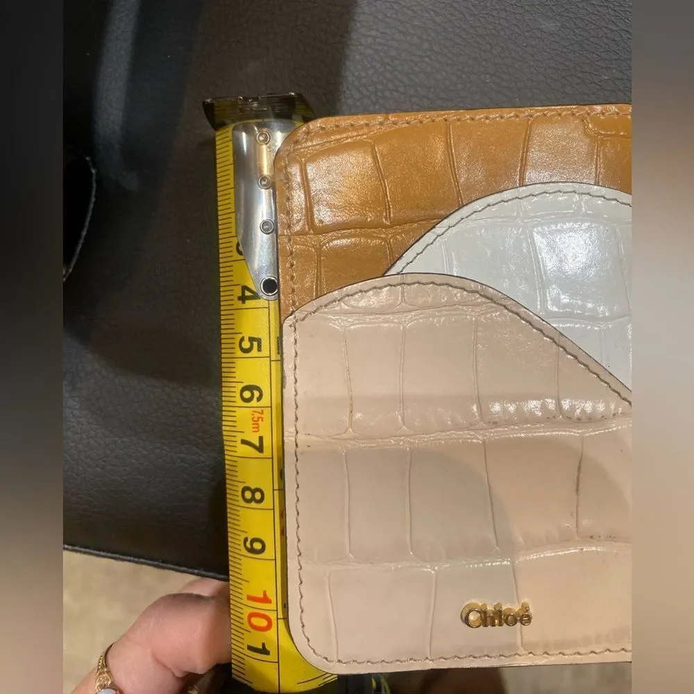 Chloe Walden Crocodile Embossed Leather Card Holder with box like new